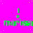 Bright pink background with scattered white dots, green text reading 'marissa' repeated in , each preceded by a green exclamation mark and heart symbol