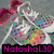 A four- of pixelated images showing a character with pink hair and a rainbow-colored cake, each displaying different color variations of the text "NatoshaL30"