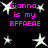 Black background with white star shapes and pink text reading "Gionna is my BFFAEE" repeated in four sections.