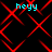 Red diamond lattice pattern with cyan 'heyy' text in four corners on black background, animated red lines shift position across frames.