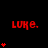 Red text 'LUKE.' appears above red heart symbols on a black background, with varying numbers of hearts in different positions across observations.