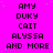 A static image with a bright pink background displaying repeated text in black pixelated font, including names and 'AND MORE' in a pattern