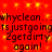 Red background with yellow pixelated squares and repeated black text reading 'whyclean.. whyclean.. ts justgoingts justgoing 2getdirty 2getdirty again!'