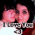 Two people in close proximity with one person wearing a red top and the other white, text "I Love You 43" visible on left