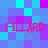 Pixelated of cyan and purple squares with four instances of the word 'HILLARD' in pink text, each instance slightly offset from others
