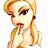 A 48x48 pixel animated buddy icon featuring a cartoon woman with blonde hair and makeup on the left, next to green text reading "Original Icons .com" on a dark green background.