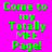 Green pixelated text reads 'Come to my Totally MEE Page!' on four distinct background colors in a