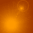 Four orange-toned display a glowing circular shape with concentric rings and a dotted line, shifting position across the