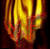 Animated icon with fiery orange-yellow fabric on left and green background with 'OriginalIcons.com' text on right.