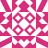Pixelated geometric pattern with magenta and white colors, featuring four circular motifs arranged in a square grid at the center, surrounded by symmetrical angular shapes.