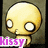 Pixelated yellow cartoon character with large white eyes and a small mouth, shown in three variations including text overlays and a heart symbol.