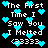 Pixelated text and cyan hearts on black background with animated heart movement.