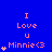 Blue background with pink text "I Love U Minnie<3" and varying heart counts on left side.