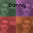 Pixelated of four with green and purple backgrounds, displaying text 'Danny Is Awesome' over repeated images of a person's face