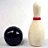 A split-screen image with a bowling ball and pin on the left, red background with blue text 'BOWL YOUR ASS OFF' on the right.