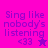 A split-screen animated icon with pink and purple sections displaying text, emoticons, and star symbols.