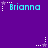Purple background with repeated cyan text 'Brianna' and white/purple star icons in pixelated style.