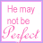 Pixelated pink text on white background with light purple border, displaying two phrases in a split- layout