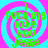 Four identical display a pixelated spiral background with alternating cyan and magenta rings, overlaid by green text reading "I FUCKING love you jesse" in varying font sizes