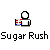 Pixelated Sugar Rush-themed buddy icon set with multiple character poses and candy props on gray background.