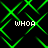 Green neon pattern with four instances of the text 'WHOA' in white pixelated font on a black background