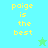 Pixelated text 'paige is the best' in yellow on cyan and green backgrounds with a small star icon.