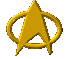 Golden star-shaped icon with circular ring, displayed in multiple views showing rotation and perspective changes.