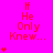 A bright pink background displays repeated red text "If He Only Knew..." with varying numbers of red heart symbols below each text block.