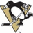 A static pixelated image of a penguin hockey player holding a stick, with yellow text labels for 'penguins hockey', 'fleury #29', and 'armstrong #20' on black backgrounds.
