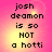 Pixelated text on a pink and yellow gradient background with four identical arranged in a