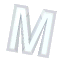 25 silver metallic 'M' letters in various orientations and sizes on a gray background, with some appearing fragmented or rotated