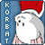 A pixelated character with white face, gray hair, and red hat appears in a of six with vertical text "KORBAT" on the left