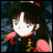 A split-frame contact sheet showing an anime-style character on the left and pixelated text on a black background on the right, with visible animation frame differences in the character's pose.