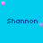 Blue background with repeated 'Shannon' text and scattered pink and light blue stars, partially cropped on the right.