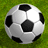 A soccer ball on grass next to blue with white text listing names and phrases