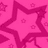 A static pixelated image featuring a large central star shape with smaller stars scattered across a pink background.