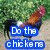 A four- shows a rooster with blue text asking "Do the chickens have large tabms?" and a person with green text reading "-Na po leon Dyna mite"