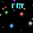 Pixelated text fragments 'rm', 'The', and 'queen' appear against a black background with scattered colored dots and a gray rectangle in the bottom right.
