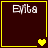 Four dark brown square with yellow borders, each containing the text 'Exits' and varying heart symbols at the bottom right