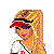 A 4x3 contact sheet of an animated AIM buddy icon showing a blonde woman in baseball attire across multiple frames with text repeating "Who said girls Cant Play Baseball".