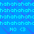 Blue background with repeated light blue 'hahahaha' text and two instances of 'HO <3' in the center, rendered in pixelated style.