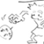Static 50x50 pixel icon showing a grayscale stick figure in mid-stride running pose with arms swinging, surrounded by abstract curved lines and shapes on white background.