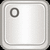 A square-shaped icon with rounded corners featuring a light gray background and a single dark gray circular outline positioned in the upper-left quadrant.