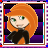 Pixelated character with orange hair and green eyes in a black top, displayed across showing subtle facial expression changes