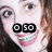 A person with brown hair and braces smiles in a pixelated image, showing text overlays that change from "@so" to "pretty" across frames.