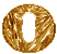 Four circular golden rings with textured surfaces arranged in a on gray background, each ring has central oval cutout