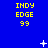 Blue background with yellow text "INDY EDGE 99" repeated in a , white pixelated stars and dots scattered across the image