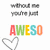 Six colored display text fragments and a heart symbol, forming a cohesive phrase about friendship
