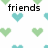 Pixelated heart pattern with text fragments 'friends', '4 life!', and 'ily mark<3' on white background.