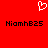 Red background with white pixelated heart symbol above two identical black pixelated text strings.